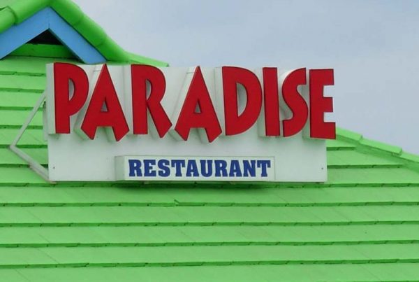paradise restaurant sign design