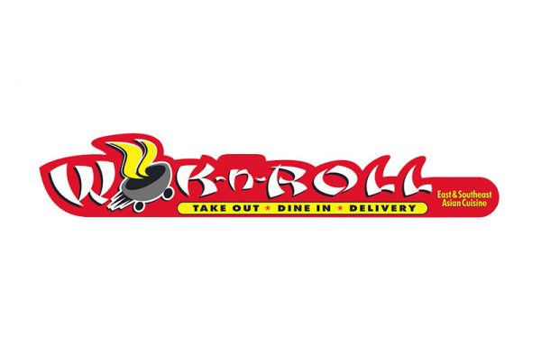 wok n roll logo design
